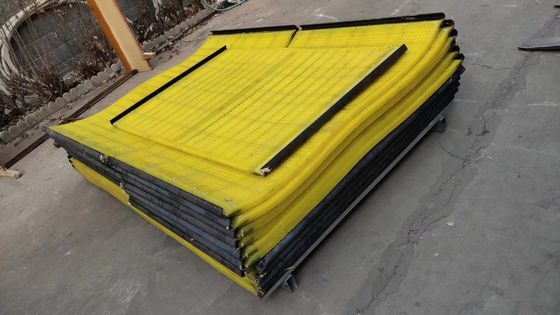Panel Layar Kuning PU Mesh Polyurethane Dengan Kait Untuk Tambang Bergetar
