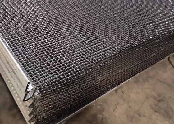 Wire Mesh Berkerut Galvanis Berkait 65mn Tarik Tinggi Untuk Industri Tambang Batubara