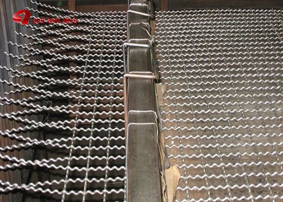 Kekuatan tarik tinggi 8x13mm Pembukaan stainless steel Crimped Wire Mesh