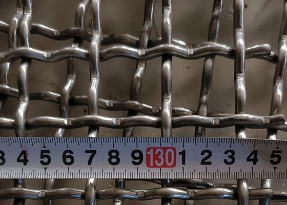 304 Mesh Crimped Stainless Steel Wire Mesh Untuk Pertambangan Vibrating Swing Screen Mesh