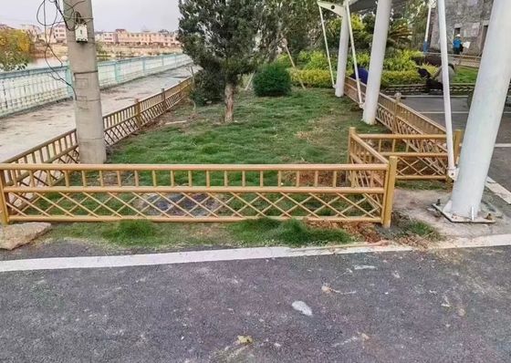 Pakaian Bubuk Keamanan Bamboo Imitasi Taman Villa Pagar Besi Tangan Dekoratif Pagar