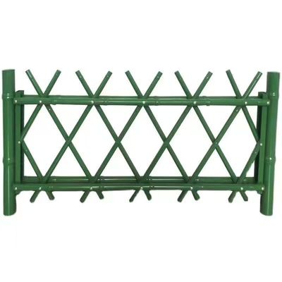 Rintisan baja tahan karat Curved Lawn Guardrail PVC Plastik Imitasi Bambu Taman Taman Pagar