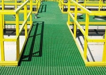 Square Mesh 20*20*40 Serat kaca / FRP cetakan Grating kekuatan tinggi tahan korosi