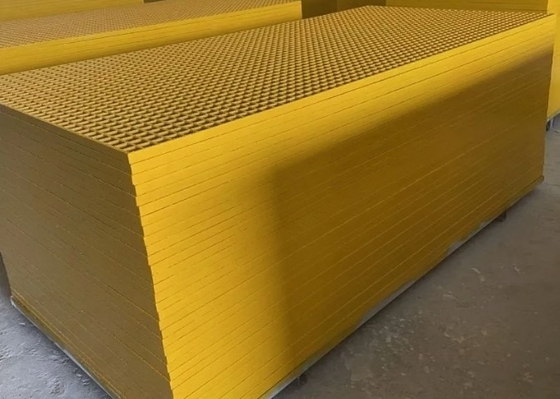 Non-slip Estetika Eco Friendly Industri Grade Material Produk FRP Serat kaca Grating