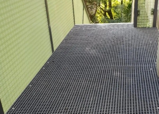Non-slip Estetika Eco Friendly Industri Grade Material Produk FRP Serat kaca Grating