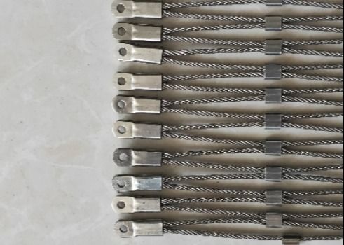 Ketebalan 1.5mm SS 316 Wire Rope Fence Stainless Steel Rope Mesh Untuk Kebun Binatang