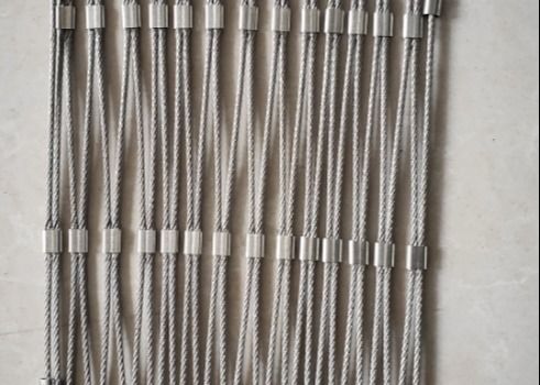 Penjualan Pabrik 304 Stainless Steel Wire Rope Mesh Woven Stainless Steel Rope Mesh Untuk Zoo Mesh