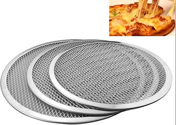 Peralatan Dapur Flat Mesh Odm Aluminium Round Pizza Pan 12 Inch