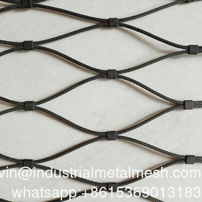 Fleksibel Stainless Steel Kabel Mesh 304 316 Metal Wire Rope Mesh untuk Tangga Railing