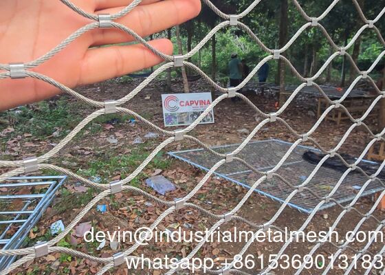 Kawat Jaring Kebun Binatang Stainless Steel 304/316 7*7, Jaring Dinding Hijau, Jaring Pengaman, Jaring Tali Stainless Steel