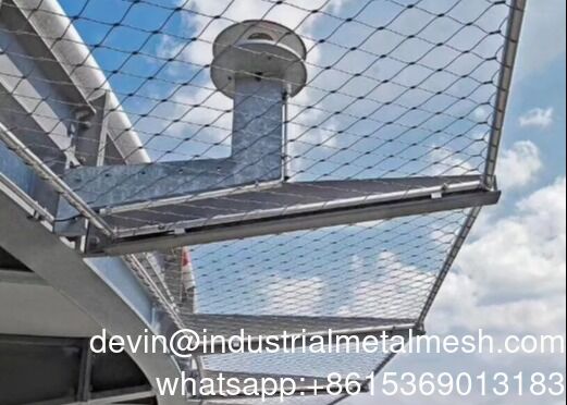 304 316 Kekuatan tinggi stainless steel hand-woven Ferruled Kabel Wire Rope Mesh untuk pagar taman