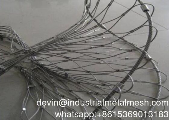 Perlindungan kabel jaring tenunan stainless steel kawat tali bolong