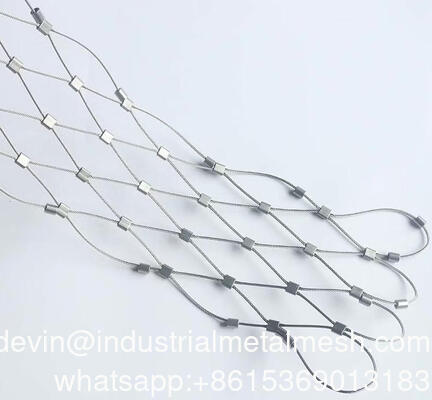 Birds Aviary Zoo Stainless Steel Flexible Wire Ferrule Cable Rope Mesh Net
