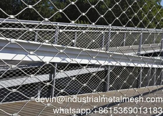 Stainless Steel Rope Cable Wire Mesh For Stadium And Swimming Pool Fence