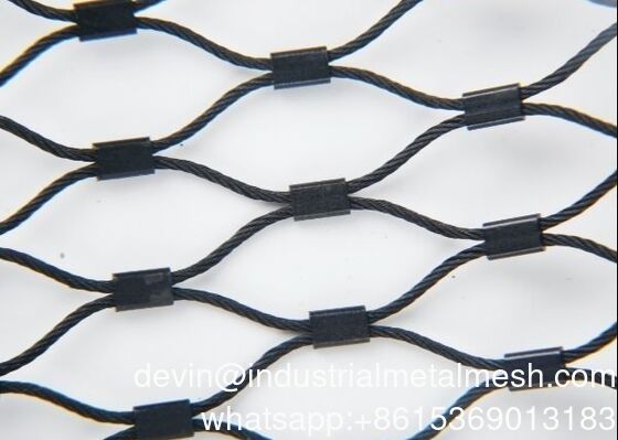 Ferrule Diamond Stainless Steel Wire Rope Mesh Net untuk Balustrade