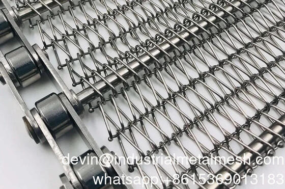 SS304 Spiral Grid Belt Mesh untuk Dryer Cooler Belt