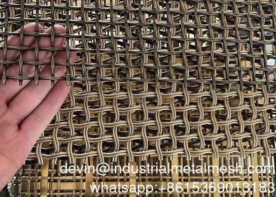 Polished Dekoratif Wire Mesh stainless steel Kuningan Aluminium Konstruksi