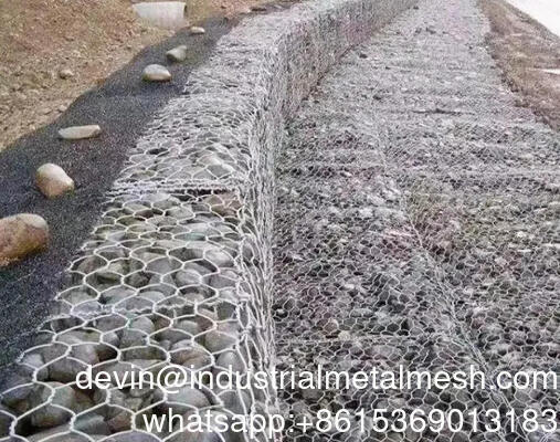 Keranjang Kawat Gabion Dilas Galvanis Celup Panas Tahan Lama untuk Perlindungan Dasar Sungai