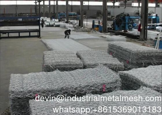 Galvanis atau PVC dilapisi Welded Woven Hexagonal Mesh 8X10cm Gabion dan Gabion Box