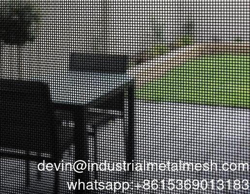 304 Bahan 110 Diameter Hitam stainless steel Security Window Screen Mesh, stainless steel Insect Screen
