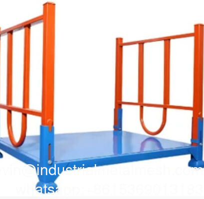Warehouse Customized Wire Mesh Metal Storage Cage untuk Transportasi dan Warehouse Storage Kandang Logam Lipat