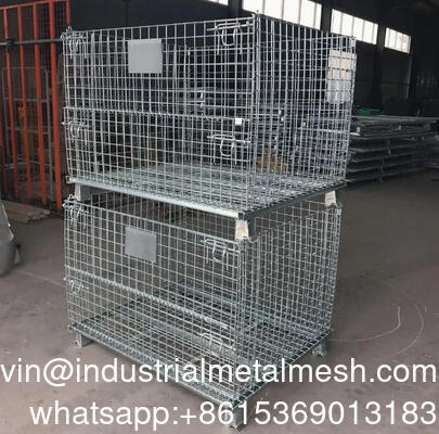 European Metal Folding Wire Mesh Storage Cage untuk botol anggur