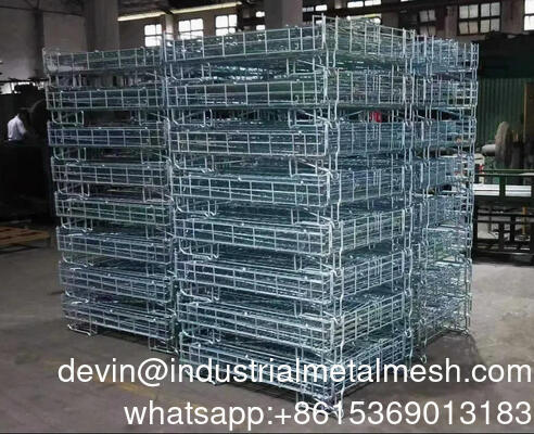 Heavy Duty Customized Logistic Foldable Wire Mesh Roll Cage untuk pengiriman cepat