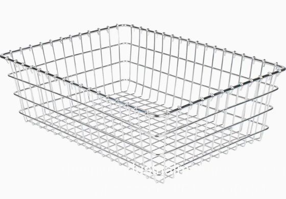 Keranjang Stainless Steel Food Grade Ukuran & Bentuk Kustom Keranjang Kawat Genggam untuk Penyimpanan Barang, Pengeringan Piring, Pengeringan Buah