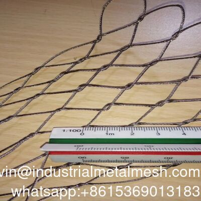 Fleksibel 304/316 stainless steel Wire Rope Mesh untuk Zoo & Bird Enclosure