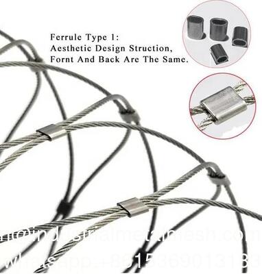 Pabrik Jual Fleksibel Rope Mesh stainless steel - Jaringan Keamanan, Zoo Mesh / Stair Guardrail, Custom Wire Diameter & Mesh Size