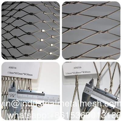 316 Marine Grade Safety Netting untuk Pagar Arsitektur Jaring Kawat Baja Tahan Karat