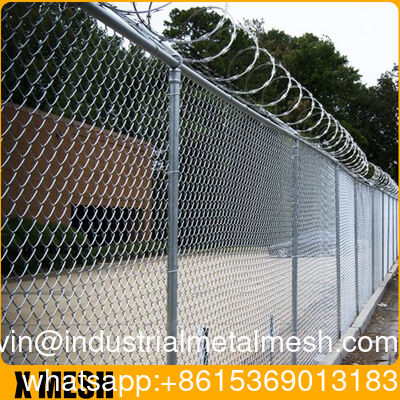 PVC Lapisan Chain Link Pagar 1.8m Tinggi x 30m Roll untuk Perimeter Perlindungan