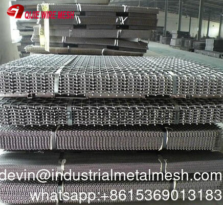High Carbon Square Crimped Woven Wire Mesh, Mining Screen Mesh untuk Pertambangan