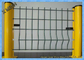 3D PVC Dilapisi Pagar Baja Keamanan Hijau, Panel Pagar Kawat 5.0mm