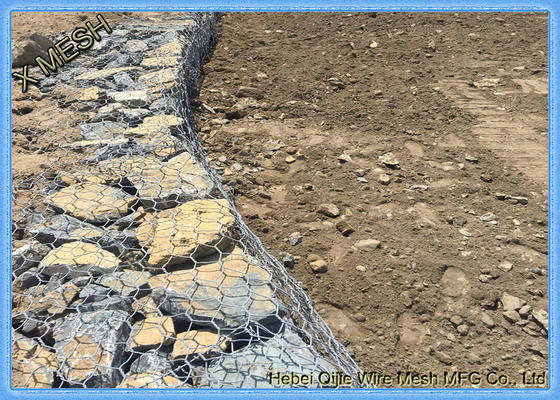 8x10 cm Openning Dilas Gabion Keranjang Hot Dicelup Galvanized Woven Steel  Dinding Penahan