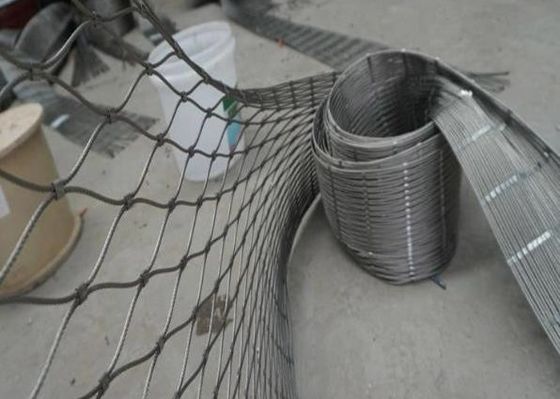 7x19 Stainless Steel Wire Rope Mesh Net Dengan Ferrules Untuk Tangga