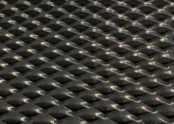1.8m Lebar Berlian Hitam Expanded Metal Mesh Powder Coated Aluminium