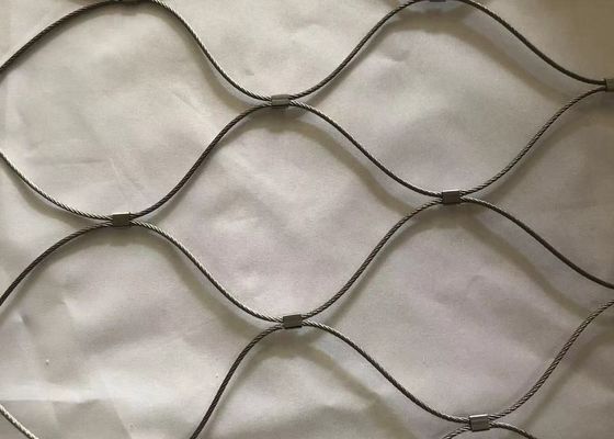 Penjualan Pabrik 304 Stainless Steel Wire Rope Mesh Woven Stainless Steel Rope Mesh Untuk Zoo Mesh