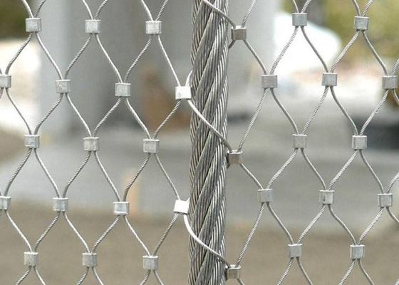 Penjualan Pabrik 304 Stainless Steel Wire Rope Mesh Woven Stainless Steel Rope Mesh Untuk Zoo Mesh