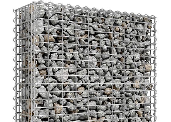 Hot Dipped Galvanized Stone Cage Welded Gabion Box Tebal Kawat 4mm