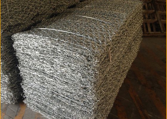 Selimut Beton 6 X 2 X 1 M Keranjang Gabion Kawat Las Heksagonal Untuk Konstruksi Dinding