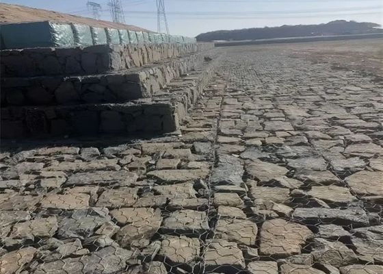 2 X 1 X 1 Meter Keranjang Gabion Dilas Galvanis Heksagonal
