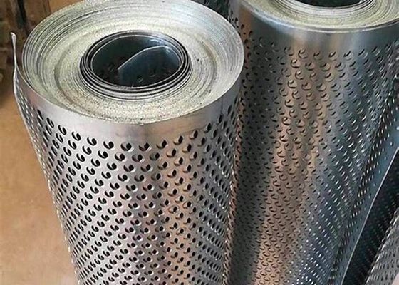 Pabrik Baja Karbon Bulat Lubang Perforated Metal Screen Mesh