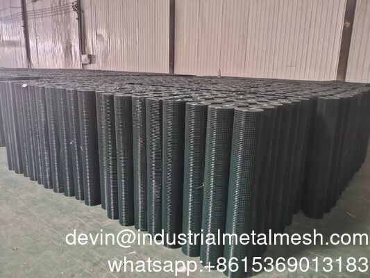 Gulungan Kawat Jaring Las Hitam Berlapis PVC Galvanis Murah 1m X 30m