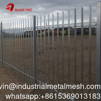 Harga Pabrik Disesuaikan Kualitas Tinggi Baja Curved Top Galvanized Powder Coated Palisade Security Fencing