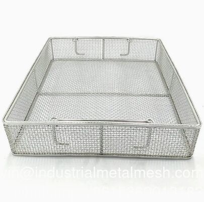 Customized Metal Net Basket Stainless Steel Wire Mesh Basket untuk Panggang Masak