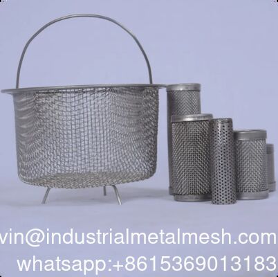 Custom 304 316 316L Stainless Steel Wire Mesh Filter Basket Removable Tank Insert untuk Filtrasi Cairan