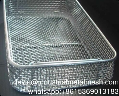 Keranjang Kawat Pembersih Penyimpanan Persegi Stainless Steel Kualitas Tinggi Food Grade
