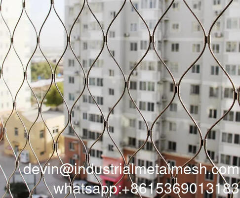 Baja tahan karat 316 Memblokir Wire Rope Mesh untuk Sports Enclosure Net