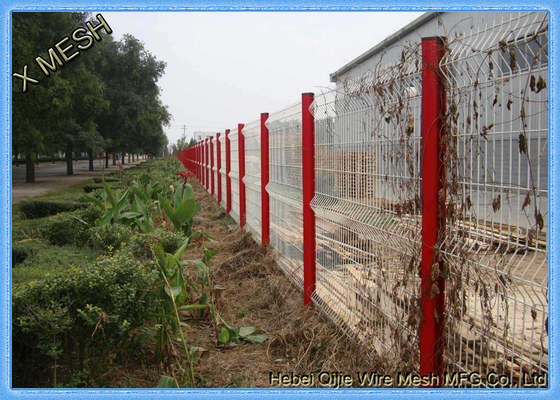 Pvc indah dilapisi 3d pagar logam melengkung pagar wire mesh hijau untuk jalan raya